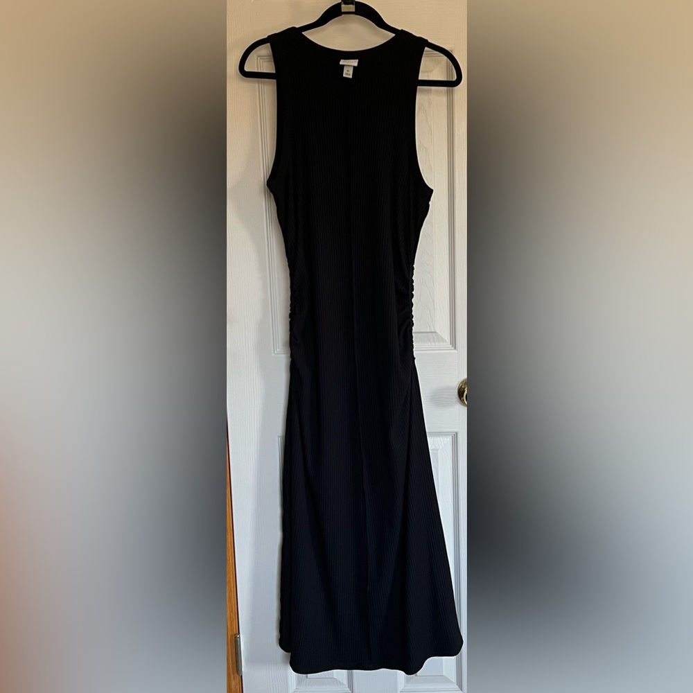 a new day Women’s Black Dress Maxi Sleeveless Ribbed Knit Stretchy Sz XL EUC - Picture 5 of 11